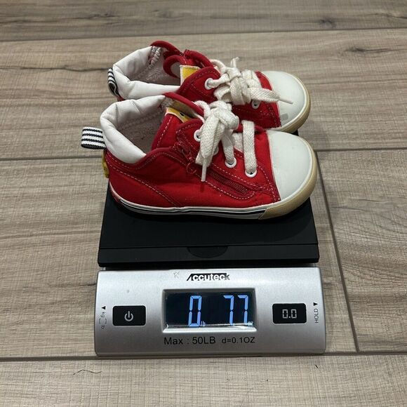 Miki House Second Shoes Red Canvas Logo Strap Sneakers Toddler Size 8 (14 cm) - Picture 11 of 11